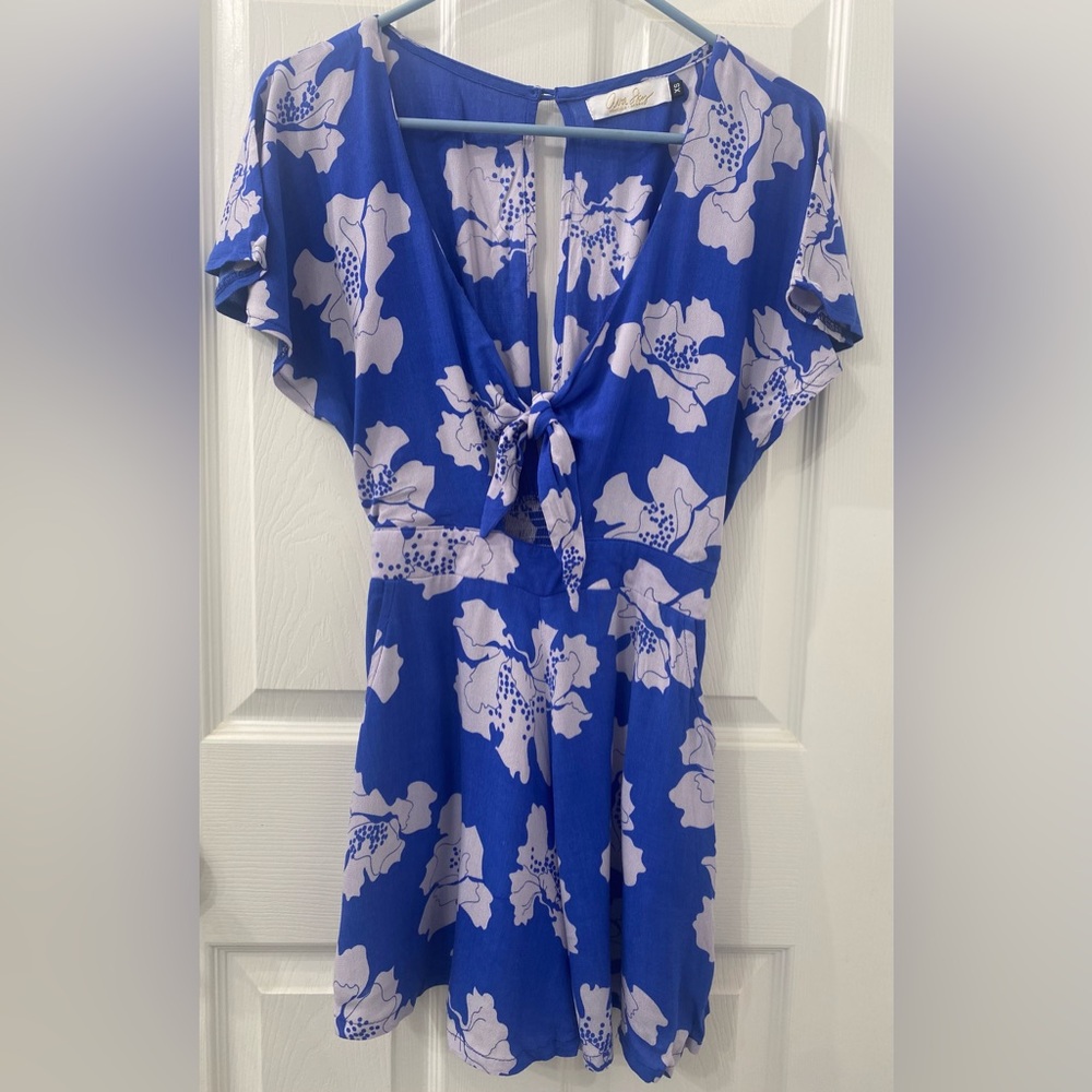 Ava Sky Fighting Eel Orchid Dot Romper Kiwi Sz. XS